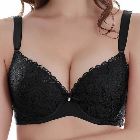 Yuanlong Womens Push Up Bras Floral Lace Underwire Bralette Full Figure Lightly Lined Lift Side Support Comfort Everyday Bra