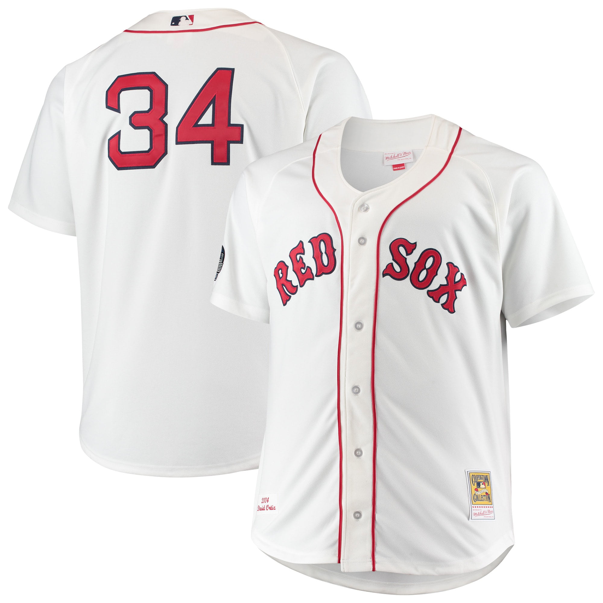David Ortiz Boston Red Sox Mitchell & Ness Big & Tall Home Authentic Player Jersey - White - Walmart.com