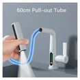 thumbnail image 4 of Waterfall Pull Out Kitchen Faucet, White Intelligent Digital Display Cold Hot Mixer Taps, Rotatable Sink Lifting Basin Faucet ,Easy to Install, 4 of 7