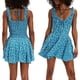 thumbnail image 2 of Vestido Informal de Verano con Estampado Floral, Cuello Cuadrado y Tirantes Finos para Mujer. Azul M, 2 of 6