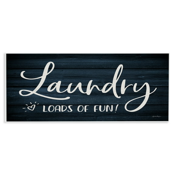 Stupell Industries Loads of Fun Laundry Typography Painting Unframed Art Print Wall Art, 17 x 7