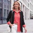 thumbnail image 3 of Womens Striped Button Down Shirts Casual Long Sleeve Collared Blouse Loose Fit Work Office Tops, 3 of 9