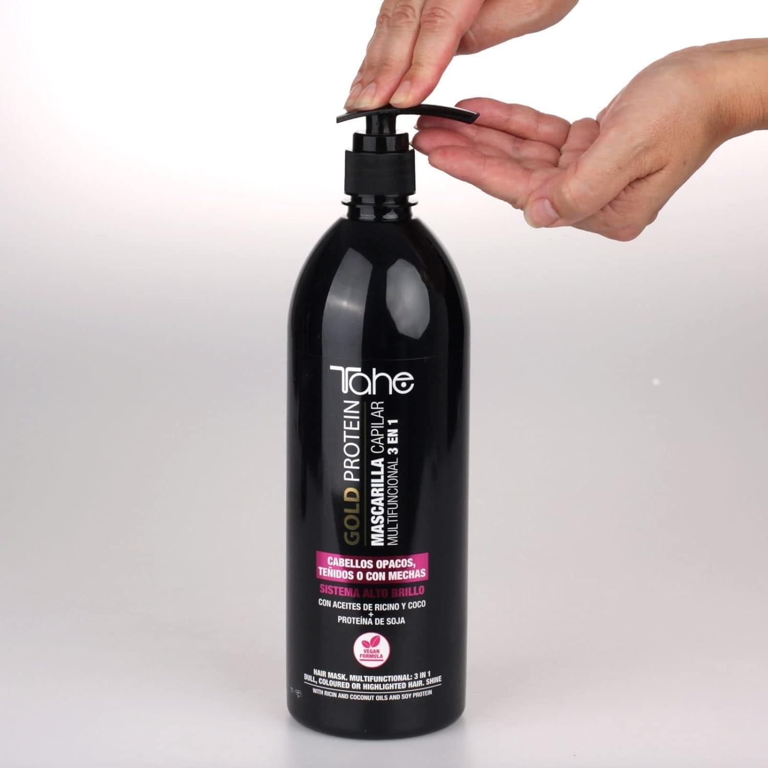 Tahe Gold Protein For Colored Hair kit - Shampoo 1000ml + Mask 1000ml - Color Protection & Shine