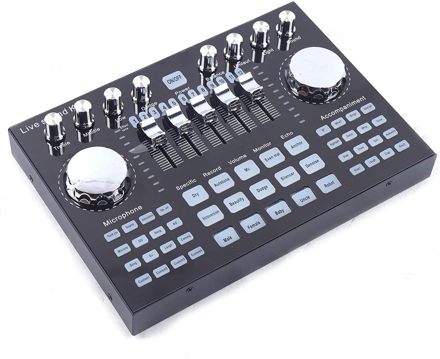 MONIPA Live Sound Card Mixing Console Pro Digital Audio Mixer for PC Phone Network Live with DSP Digital Audio CPU Effector