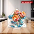 thumbnail image 4 of Ornement Acrylique Rotatif avec roses Rouges Vives et Feuilles Vertes avec un message de Joyeuse Fête des Mères pour un Cadeau Cœur, 4 of 8
