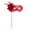 A003- Red, variant on Black Masquerade Mask for Women, 15 Inch Lace Masquerade Mask with Stick Elegant Black Masquerade Mask for Masquerade Party Mardi Gras Mask for Women Accessory, 1 Pack