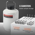 thumbnail image 2 of SKYSHALO Liquid Nitrogen Storage, 6L Aluminum Cryogenic Dewar, LN2 Container with Six Canisters & Shoulder Carry Bag, Ideal for Cosmetics, Semen Storage, and Research, 2 of 9