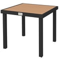 thumbnail image 1 of Patio Dining Table for 4, Square Aluminum Outdoor Table for Garden Lawn Backyard, Natural, 1 of 7