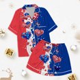 thumbnail image 3 of Kids' 4th Of July Printed Satin Pajama Set Short Sleeve, 3 of 4