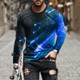 thumbnail image 5 of ZCFZJW 3D Falling Stars Print Long Sleeve Graphic T-Shirts for Men Big and Tall Regular Fit Casual Round Neck Pullover Sweatshirts Trendy Athletic Workout Tees Tops Blue XXXL, 5 of 5