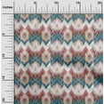 thumbnail image 2 of oneOone Georgette Viscose Teal Green Fabric Flame Stitch Sewing Material Print Fabric By The Yard 42 Inch Wide, 2 of 4