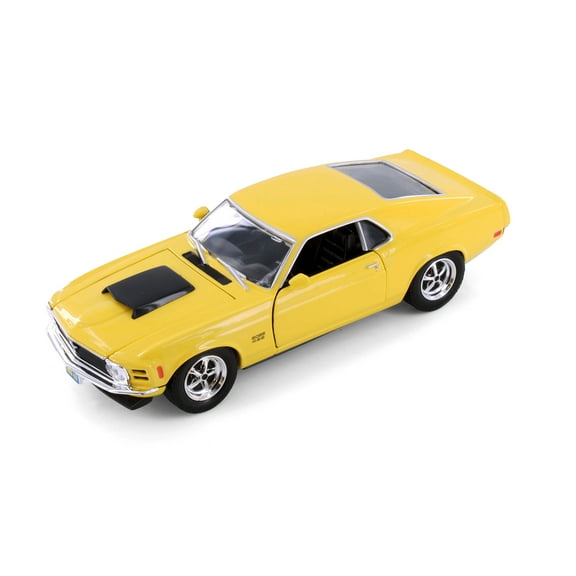 1970 Ford Mustang Boss 429 Hardtop, Yellow - Showcasts 77303YL - 1/24 Scale Diecast Model Car