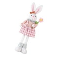 thumbnail image 3 of Yinanstore Easter Figurine de Lapin en Peluche Pattes d'Animal en Peluche Peuvent Être Rétractables Cadeau de Festivals Easter Statue Rabbit Debout pour Table Intérieur Rose, 3 of 8