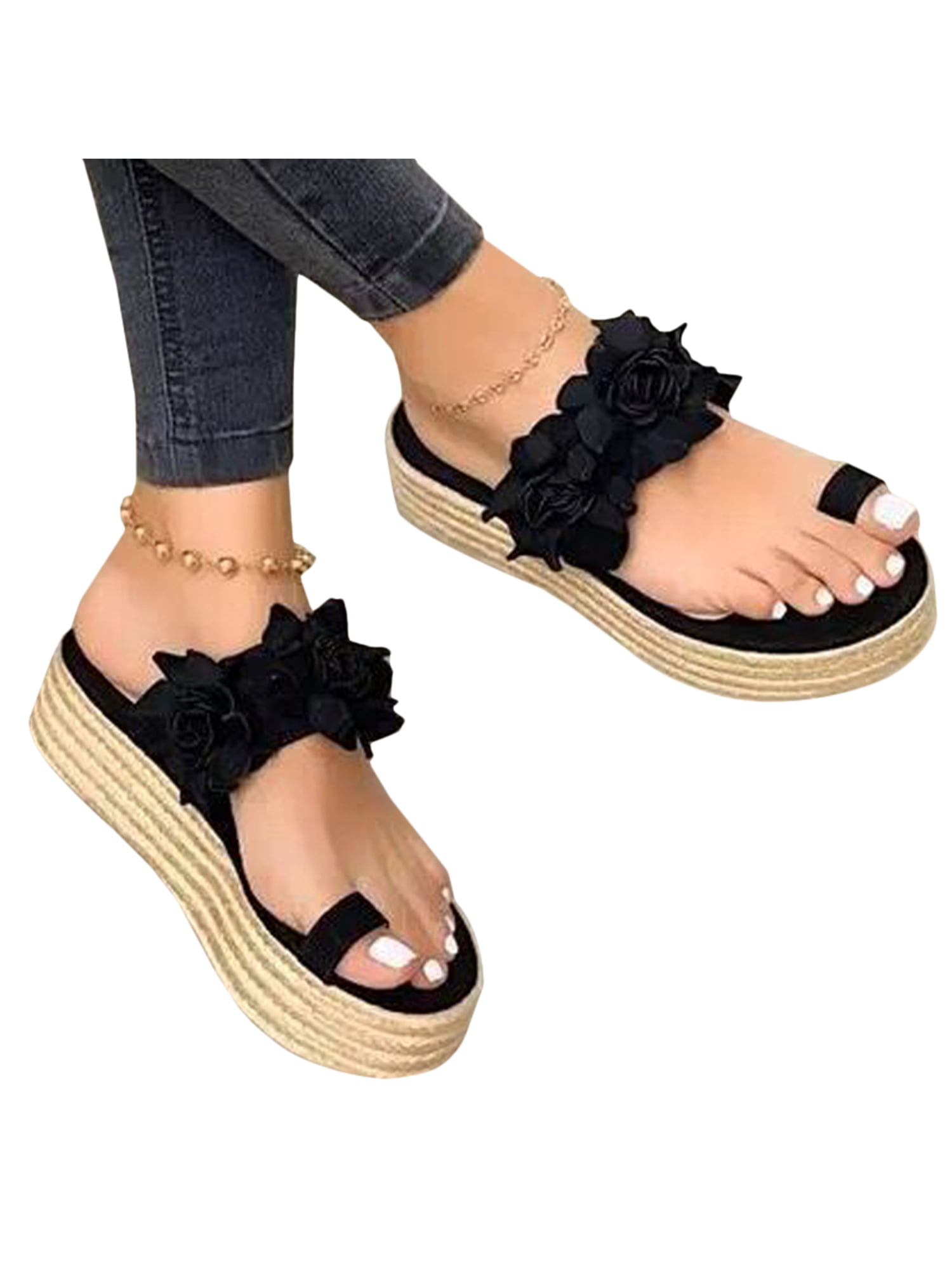 Wedge Sandals for Women Espadrille Ankle Buckle Strap Platform Open Toe Casual Slingback Sandals Daily Beach 