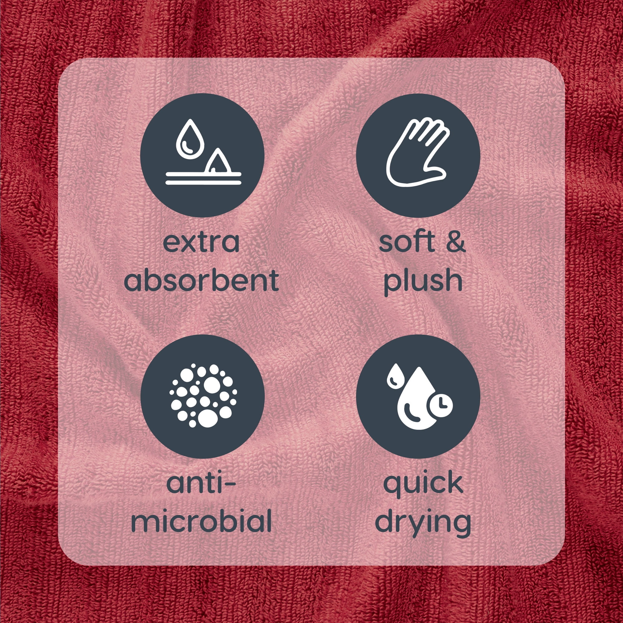 Mainstays Performance Textured Bath Sheet, 62" X 30", Red Sedona