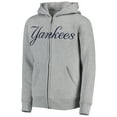 thumbnail image 2 of Youth Heather Gray New York Yankees Wordmark Full-Zip Fleece Hoodie, 2 of 4