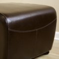 thumbnail image 4 of Baxton Studio Dark Brown Full Leather Ottoman with Rounded Sides, 4 of 6