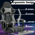 thumbnail image 4 of Youmumeub Ergonomic Gaming Chair with Footrest & Massage Lumbar, Black Grey High Back Computer Desk Chair, Reclining Racing Style Swivel Seat, 330lb Capacity, 4 of 16