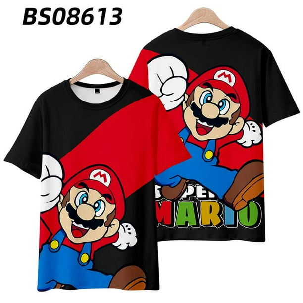 NS4 Super Mario Bros Camiseta Anime Unisex Manga Corta Tops Nino Adulto Casual Grafico Tee Luigi 3D Camisa Talla Grande SN4 Bodega Aurrera en linea
