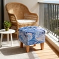 thumbnail image 2 of TSOVTHRID Butterfly Marble Texture Print Ottoman Cover Square - Stretch Square Ottoman Cover -Soft Footstool Protector Covers - Foot Stool Covers Rectangular with Elastic Bottom, 2 of 7