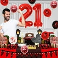 thumbnail image 4 of Red and Black 21st Birthday Decorations, Glitter 21 Birthday Flag Bunting, Happy Birthday Banner, Red Black White 21st Birthday Balloons, 21 Foil Balloon, 21st Birthday Party Supplies for Men Women, 4 of 7