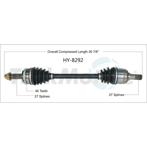 CV Axle Shaft Fits select: 2012-2016 HYUNDAI ELANTRA, 2014-2018 KIA FORTE