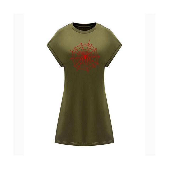 Vestido de Verano para Mujer, Vestido Femenino de Cuello Redondo, Suave Y Elegante, para Citas, Uso Diario L