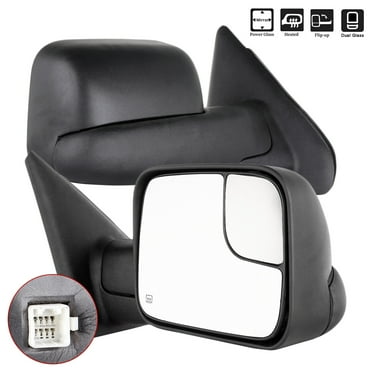 ECCPP Towing Mirrors for 2003-2008 for Dodge for Ram 1500 2500 3500 Truck Power Heated Black Power Side View Set Pair Mirrors