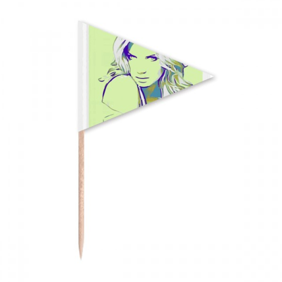 Features American Beauty Goodliness Toothpick Triangle Cupcake Toppers Flag