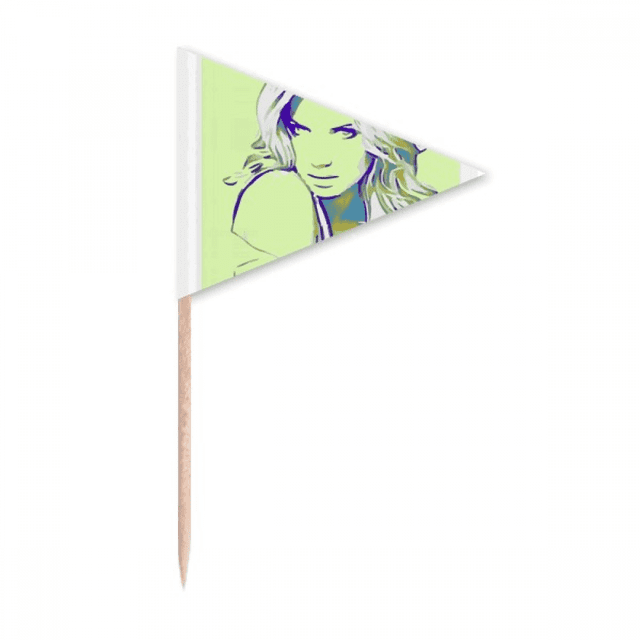 Features American Beauty Goodliness Toothpick Triangle Cupcake Toppers Flag