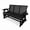 3-seats Black, variant on Fortune Candy Outdoor Wood Glider with High Roll Back and Cup Holders, Heavy Duty 800 lbs