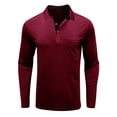 thumbnail image 4 of Men's Long Sleeve Polo Shirts Classic Button Casual Collared Shirt Soft Lightweight Golf Tees with Pocket, 2XL, 4 of 5