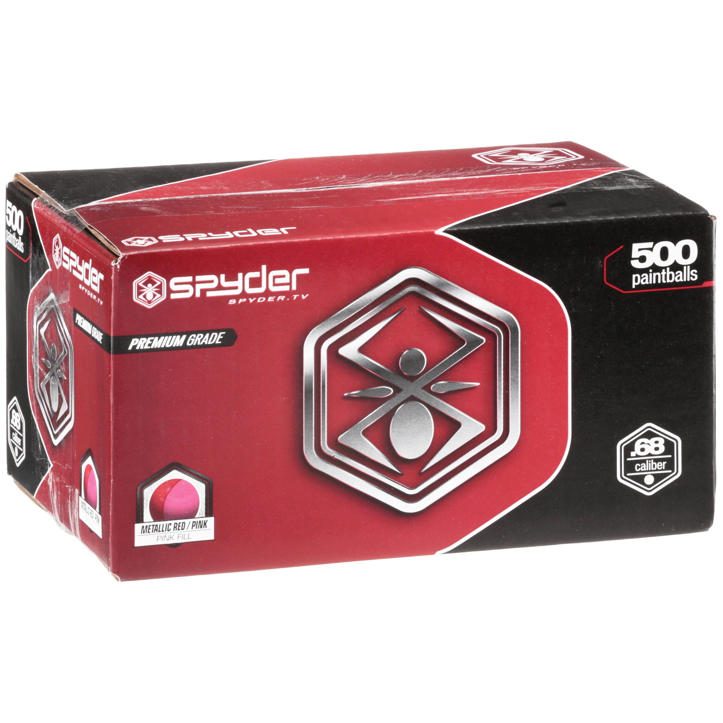 Spyder 500 Count Paintballs with Two Tone Pink Shell and Pink Fill for 68cal Paintball Marker Guns