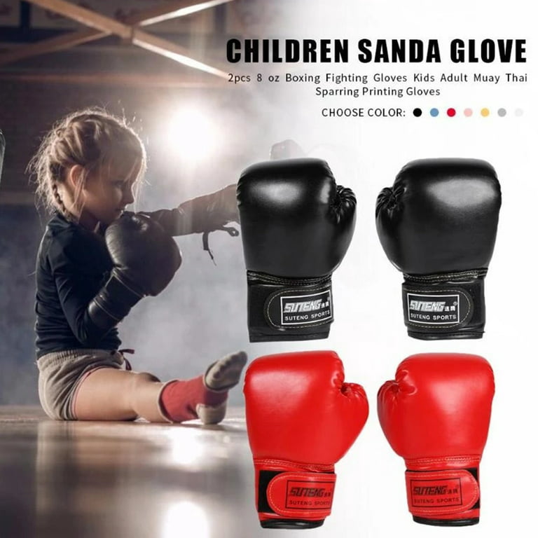 Boxing Gloves Muay Thai MMA Gloves Pink Blue Women Men Kids Martial Arts  Fight Sanda Training