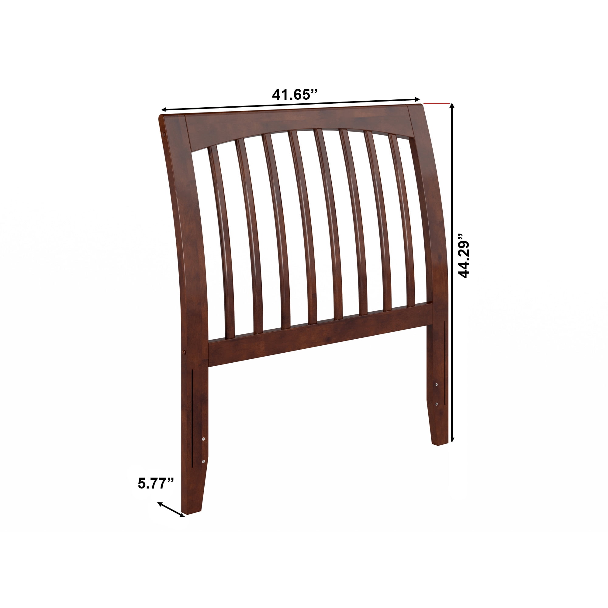 AFI Orleans Twin Sleigh Solid Wood Slat Headboard, Walnut