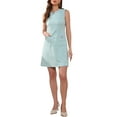 thumbnail image 2 of Tweed Dress for Women's Elegant Plaid Sleeveless Tank Dress Spring Summer Business Casual Work Mini Dress XL Blue Apricot Silver, 2 of 6
