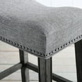 thumbnail image 2 of 29" Backless Saddle Seat Bar Stools, Of 2 In Gray. Built From Real Wood With Weathered Grain. Upholstered Grey. Contemporary For Residence. 18"w X 13"d 29"h. Assembly Required 2, Genuine Finish., 2 of 2