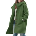 thumbnail image 4 of iHPH7 Wool Coats for Women's Outerwear Womens Wool Coat Trench Coat Women Long Coat Women Pea Coats for Women Long Wool Coat Green S, 4 of 6