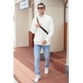 thumbnail image 3 of Iceglad Men's Crewneck Sweater Soft Cotton Rib Knit Casual Long Sleeve Classic Pullover Sweater, 3 of 7