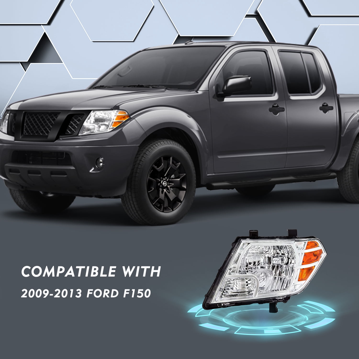 BRYGHT-For 2009 2020 2021 Nissan Frontier 4DR Chrome Headlights Headlamps Left & Right