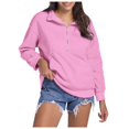 thumbnail image 1 of WEAIXIMIUNG Sweatshirts à Col Rond pour Femmes, Designs Mignons, Hoodie Décontracté Uni avec Poche et Col Montant, Coupe Ample, 1 of 7