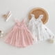 thumbnail image 4 of Vestido de princesa con tirantes para niña de 2 a 6 años, ropa para niño, vestidos de tul bordados con mangas voladoras, vestido de actuación, 4 of 6