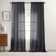 thumbnail image 2 of OVZME Dolly 96 Inch Sheer Curtains 2 Panels with Dual Rod Pocket, Black Window Drapes Faux Linen Solid Curtains for Girls BedroomPatio Doors/Office/Outdoor Window Drapes, 40"W X 96"L, 2 of 8