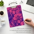 thumbnail image 5 of Floral Pattern in Pink and Purple 12.5x9in Clipboard, Durable Acrylic with Metal Clip and Wall Hook for Office or Classroom, 5 of 10