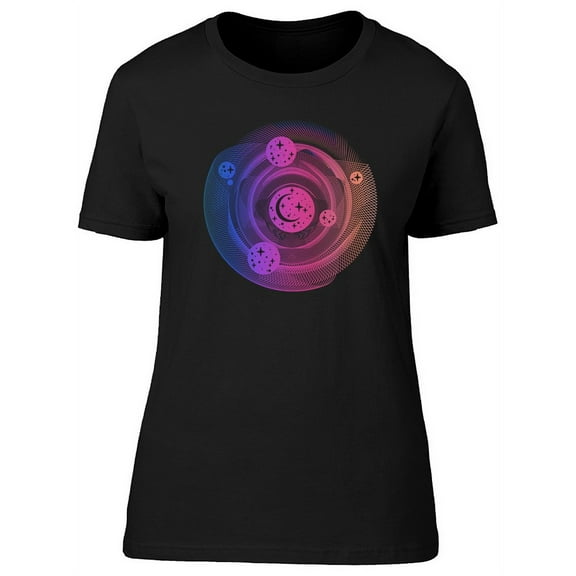 Pink Lunar Mandala T-Shirt Women -Image by Shutterstock, Female Medium