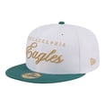 thumbnail image 3 of Men's New Era White/Green Philadelphia Eagles Scripted 59FIFTY Fitted Hat, 3 of 7