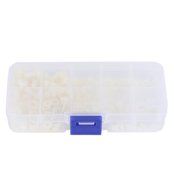 Écrou en Nylon, 270pcs/box M2/M2.5/M3/M4/M5 Vis Nylon Vis Fixations en Nylon Fiables et Durables
