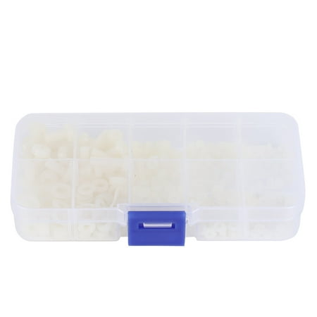 

270pcs/box M2/M2.5/M3/M4/M5 Nylon Screw Nut Washer Assortment Kit Hardware FastenersWhite