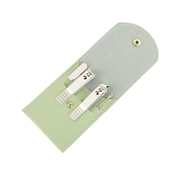 Kit de Uñas Vogacara Juego de Herramientas de Manicura y Pedicura Estuche de Cuero Verde Estilo A