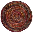 thumbnail image 2 of SAFAVIEH Braided Calvin Transitional Cotton Reversible Area Rug, Rust/Multi, 10' x 10' Round, 2 of 11